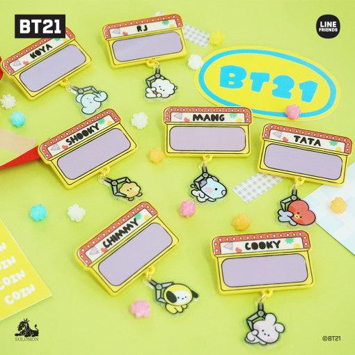 BT21 MININI ACRYLIC NAME PIN BADGE (WITH STICKER) - Shopping Around the World with Goodsnjoy