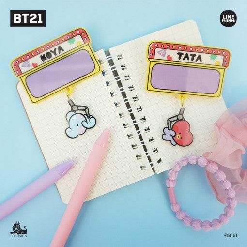 BT21 MININI ACRYLIC NAME PIN BADGE (WITH STICKER) - Shopping Around the World with Goodsnjoy