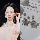 [AESPA KARINA WEARING] BUTTERFLY FAIRY CUBIC BUTTERFLY ONE-TOUCH EARRINGS - Shopping Around the World with Goodsnjoy