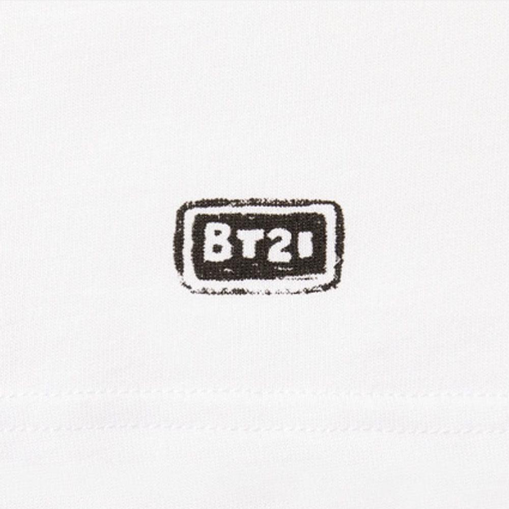 BT21 BASIC DRAWING SHORT SLEEVE TSHIRT WHITE - Shopping Around the World with Goodsnjoy