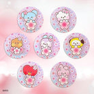 BT21 LEATHER PATCH MIRROR CHERRY BLOSSOM - Shopping Around the World with Goodsnjoy