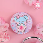 BT21 LEATHER PATCH MIRROR CHERRY BLOSSOM - Shopping Around the World with Goodsnjoy