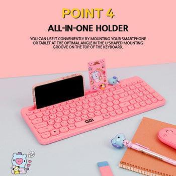 BT21 Little Buddy Baby Wireless Bluetooth Keyboard/ Multi Pairing/ Baby Figure Desk Top - Shopping Around the World with Goodsnjoy