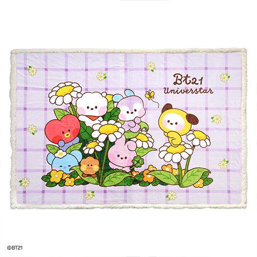 BT21 minini FLOWER BLANKET - Shopping Around the World with Goodsnjoy