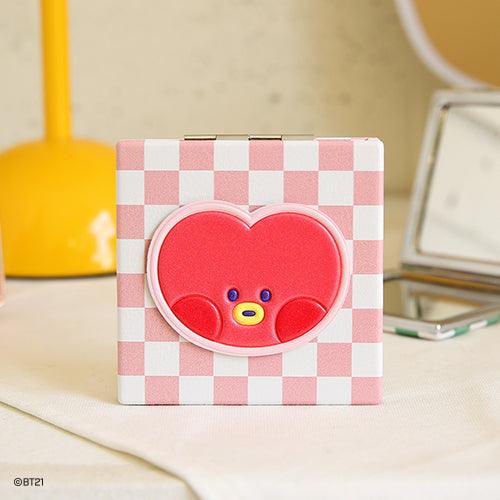 BT21 minini LEATHER PATCH DOUBLE SIDED MIRROR - Shopping Around the World with Goodsnjoy
