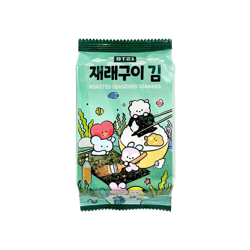 BT21 minini ROASTED SEASONED SEAWEED GIM (16 bags) - Shopping Around the World with Goodsnjoy