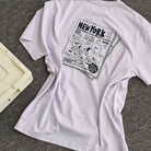 BT21 SHORT SLEEVE TSHIRT NEW YORK CITY EDITION PURPLE - Shopping Around the World with Goodsnjoy