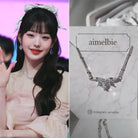 [IVE JANGWONYOUNG WEARING] HEAVENLY CRYSTAL CUBIC SEMI CHOKER NECKLACE SILVER - Shopping Around the World with Goodsnjoy