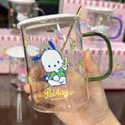 SANRIO CHARACTERS COLOR LID GLASS CUP GOLD SPOON SET 360ML - Shopping Around the World with Goodsnjoy