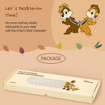 ★Authentic★Disney CHiP and DALE Wireless Keyboard/ 3in1 Multi Pairing/Multi Connection/Slim Design - Shopping Around the World with Goodsnjoy