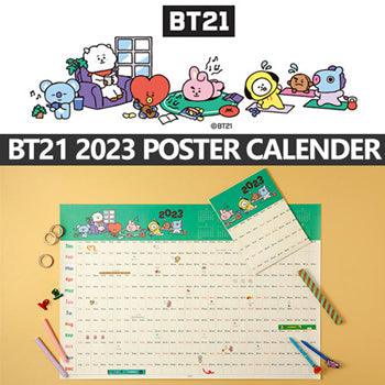 ★BT21 by BTS OFFICIAL★BT21 Poster Wall Mounted Calendar/ 2023 New Year Calendar/ Christmas Gift - Shopping Around the World with Goodsnjoy