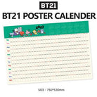 ★BT21 by BTS OFFICIAL★BT21 Poster Wall Mounted Calendar/ 2023 New Year Calendar/ Christmas Gift - Shopping Around the World with Goodsnjoy