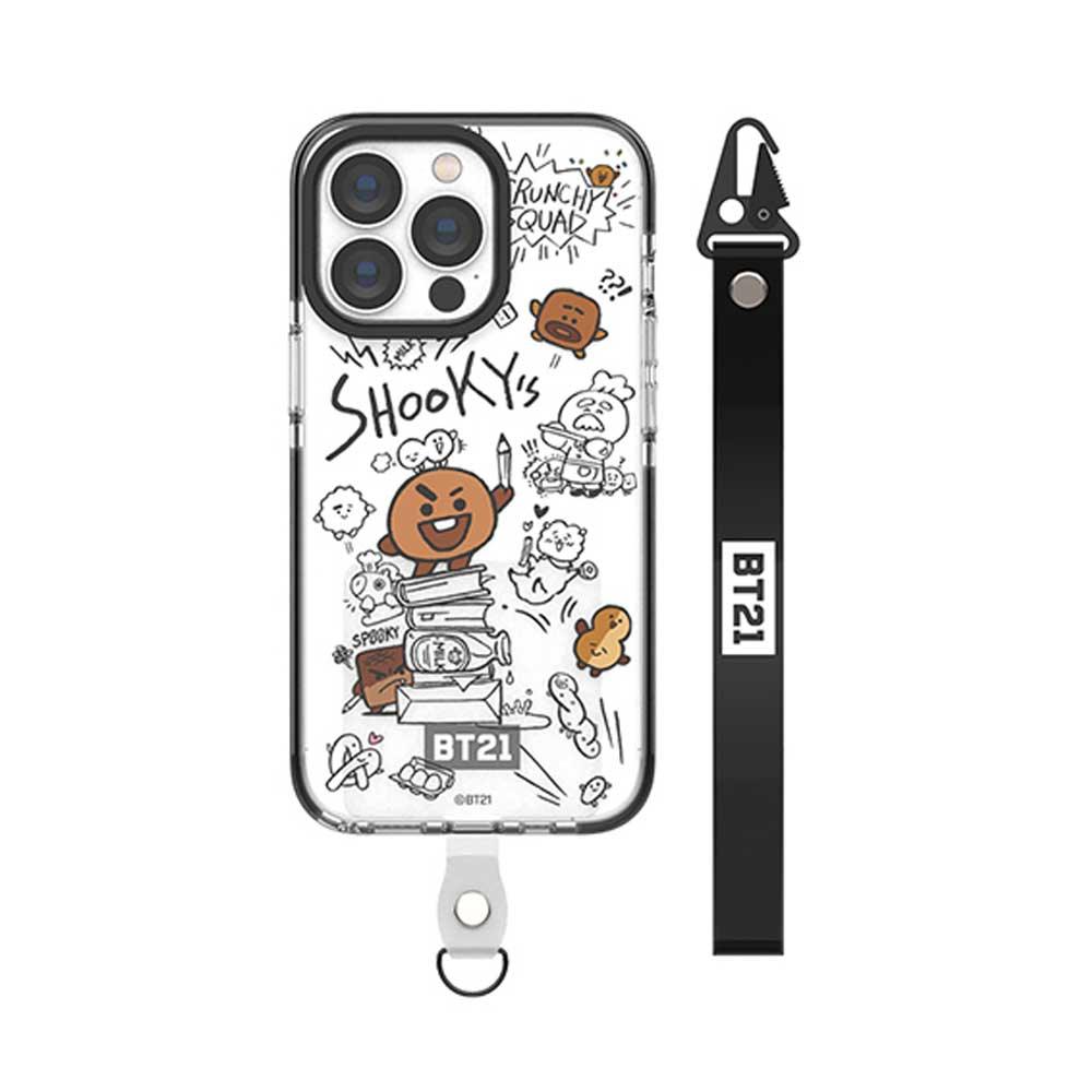 BT21 Doodle Smart Tab Transparent Line Case (GALAXY) - Shopping Around the World with Goodsnjoy