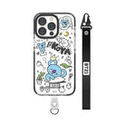 BT21 Doodle Smart Tab Transparent Line Case (GALAXY) - Shopping Around the World with Goodsnjoy