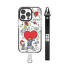 BT21 Doodle Smart Tab Transparent Line Case (GALAXY) - Shopping Around the World with Goodsnjoy