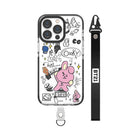 BT21 Doodle Smart Tab Transparent Line Case (IPHONE) - Shopping Around the World with Goodsnjoy