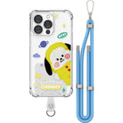 BT21 Fluffy Smart Tab Hand Strap Transparent Air Reinforcement Case (IPHONE) - Shopping Around the World with Goodsnjoy