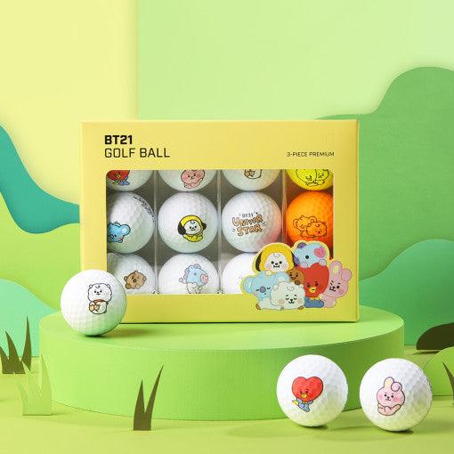 BT21 GOLF Baby 3 Piece Golf Ball Matte Dugzen (12 Balls Set) - Shopping Around the World with Goodsnjoy