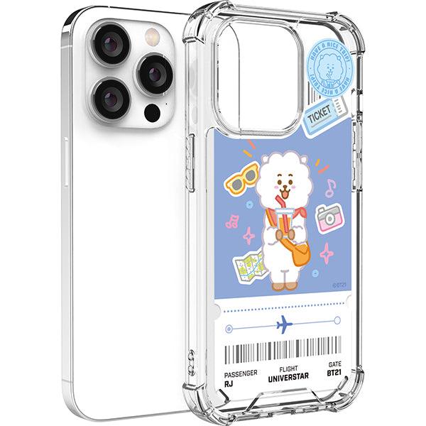 BT21 Have a Nice Ticket Transparent Air Cushion Reinforced Case (GALAXY) - Shopping Around the World with Goodsnjoy