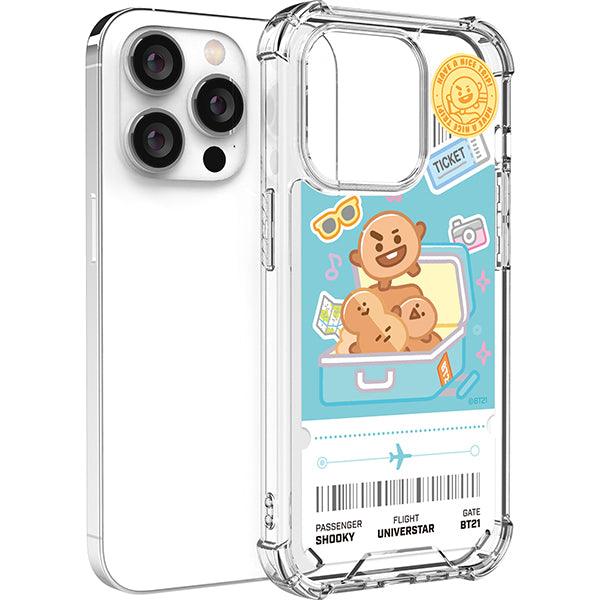 BT21 Have a Nice Ticket Transparent Air Cushion Reinforced Case (IPHONE) - Shopping Around the World with Goodsnjoy