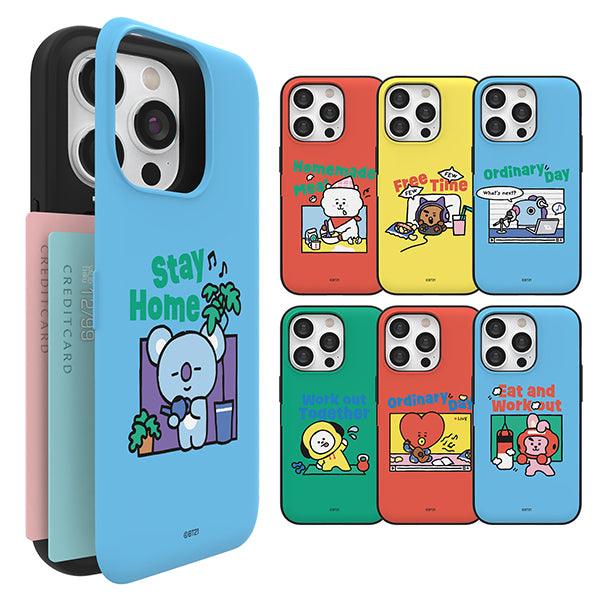 BT21 Home All Day Magnetic Card Storage Bumper Case (IPHONE) - Shopping Around the World with Goodsnjoy