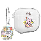 BT21 Minini Happy Flower Airpods 3 Key Ring Set Transparent Slim Case - Shopping Around the World with Goodsnjoy