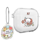 BT21 Minini Happy Flower Airpods 3 Key Ring Set Transparent Slim Case - Shopping Around the World with Goodsnjoy