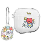 BT21 Minini Happy Flower Airpods 3 Key Ring Set Transparent Slim Case - Shopping Around the World with Goodsnjoy