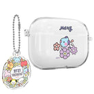 BT21 Minini Happy Flower AirPods Pro 2 Key Ring Set Transparent Slim Case - Shopping Around the World with Goodsnjoy