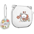 BT21 Minini Happy Flower Galaxy Buds 2 Pro Buds 2 Buds Pro Buds Live Compatible Key ring Set Transparent Slim Case - Shopping Around the World with Goodsnjoy