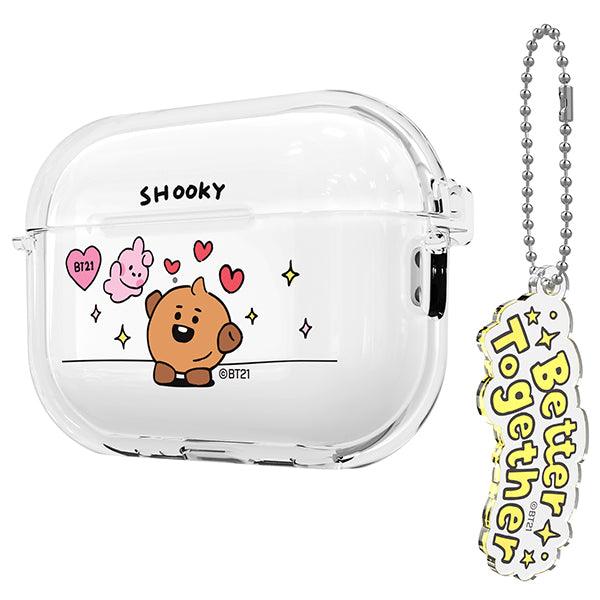 BT21 My Little Buddy AirPods Pro 2 Keyring Set Transparent Slim Case - Shopping Around the World with Goodsnjoy