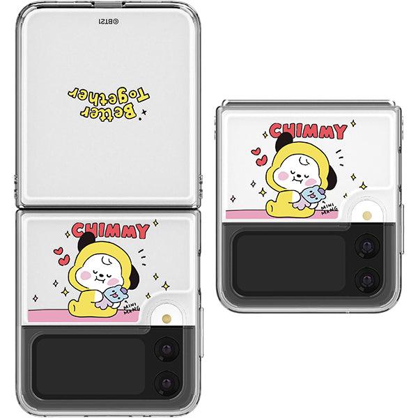 BT21 My Little Buddy Galaxy Z Flip4 Transparent Slim Case - Shopping Around the World with Goodsnjoy