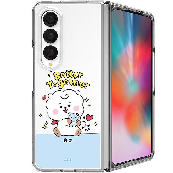 BT21 My Little Buddy Galaxy Z Fold 4 Transparent Slim Case - Shopping Around the World with Goodsnjoy