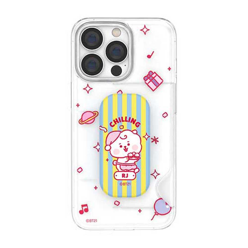 BT21 Party Time Click Stand Tok Translucent Slim Card Case (IPHONE) - Shopping Around the World with Goodsnjoy