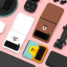 LineFriends Face Galaxy Z Flip 3 Slim Case - Shopping Around the World with Goodsnjoy