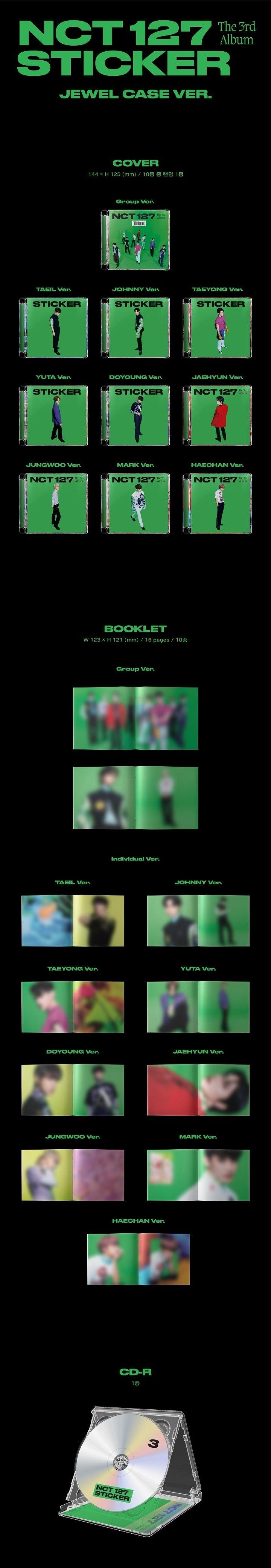 NCT 127 - STICKER / 3rd Album (Jewel Case Ver.) (Random)