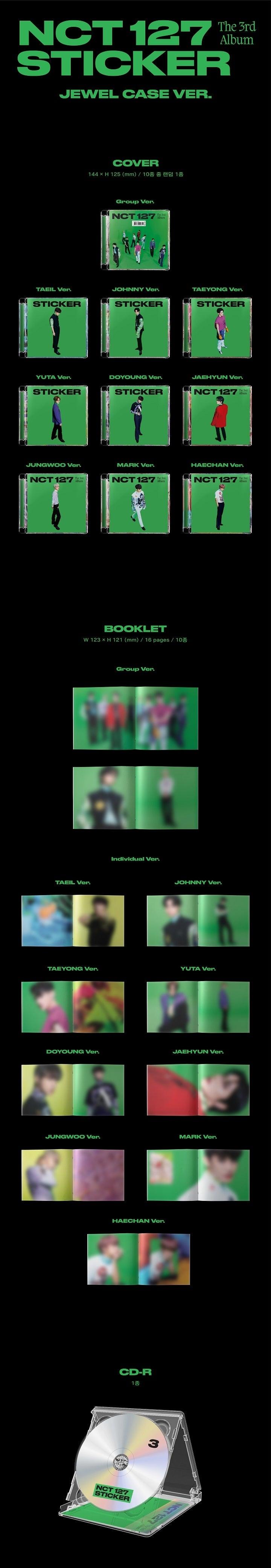NCT 127 - STICKER / 3rd Album (Jewel Case Ver.) (Random) - Shopping Around the World with Goodsnjoy