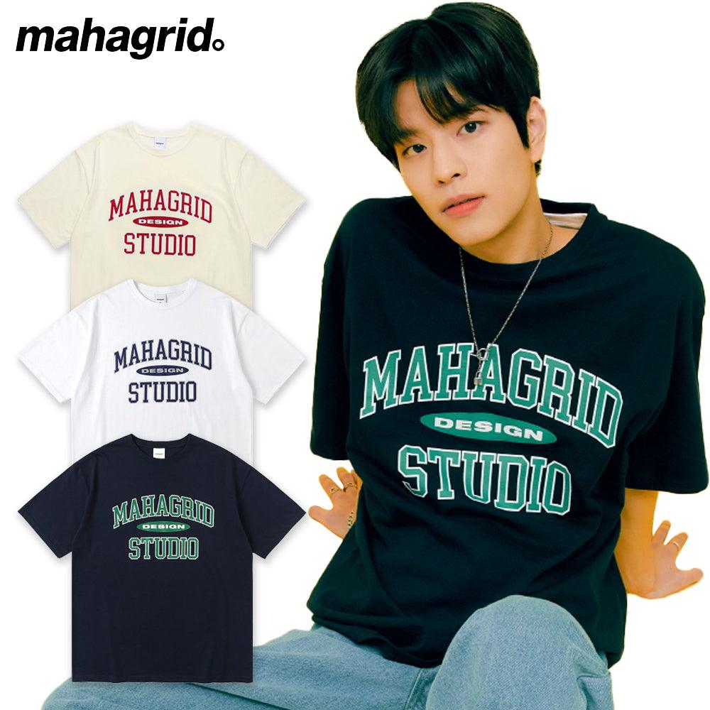[Official Genuine Product] MAHAGRID Stray Kids Wear Summer Short-Sleeved T-Shirt Layered Basic Simple COLLEGE LOGO TEEET-SHIRTS - Shopping Around the World with Goodsnjoy