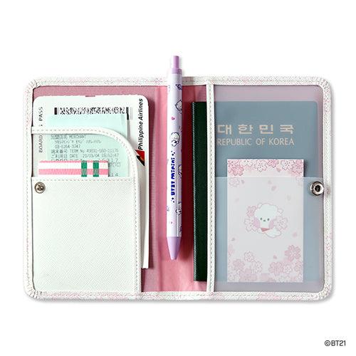 BT21 Minini Mang Leather Patch Passport Holder Cover