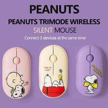 [Snoopy]★Authentic★PEANUTS Trimode Multi Pairiing Wireless Silent Mouse★Noiseless Button/ Sleep Mode - Shopping Around the World with Goodsnjoy